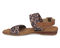 Ros Hommerson Cabana Women's Comfort Sandal - Leopard Fabric Luggage Atanado Leather - Inside View