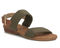 Ros Hommerson Cabana Women's Comfort Sandal - Olive Fabric Luggage Atanado Leather - Top View