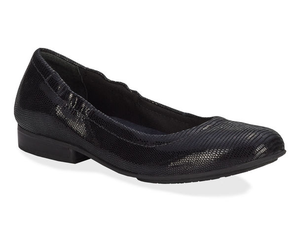 Ros Hommerson Tess Women's Comfort Flat - Black Lizard Print - Main View