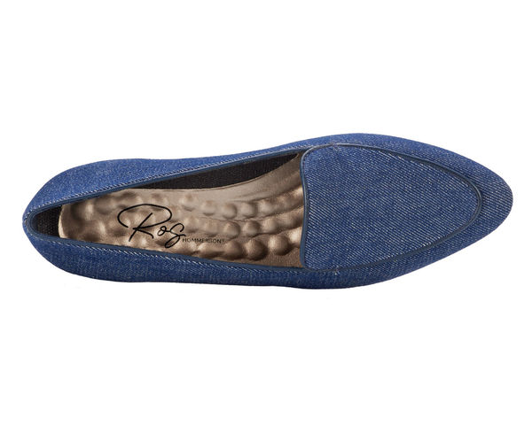 Ros Hommerson Honey Women's Dress Shoe - Denim Fabric/navy Leather - Sole View