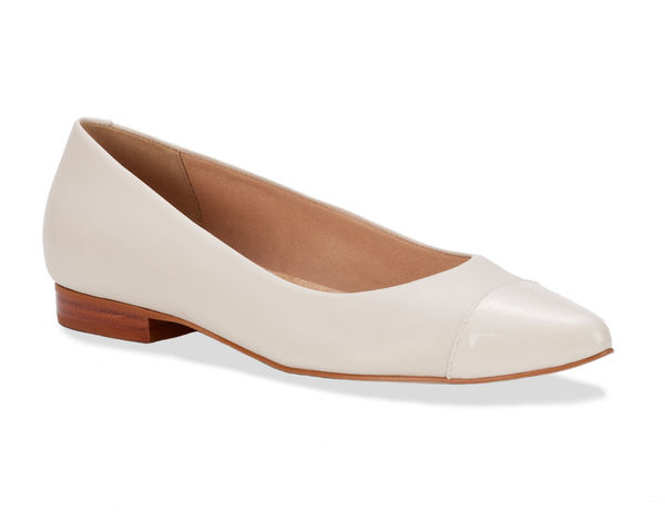 Ros Hommerson Remi Women's Flat Shoe - New Ivory Leather/Patent - Main View