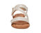 Ros Hommerson Chloe Women's Adjustable Strap Sandal - Natural Patent Lizard Print Leather - Front View