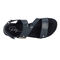 Ros Hommerson Chloe Women's Adjustable Strap Sandal - Navy Patent Lizard Print Leather - Sole View
