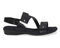 Ros Hommerson Chloe Women's Adjustable Strap Sandal - Black Patent Lizard Print Leather - Outside View