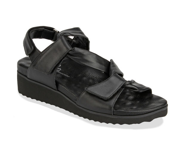 Ros Hommerson Hillary Women's Slide Sandal - Black Nappa Comfort Leather - Main View