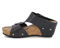 Ros Hommerson Thea Women's Platform Wedge Sandal - Black Rustic Snake Print Leather - Inside View
