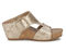 Ros Hommerson Thea Women's Platform Wedge Sandal - Gold Crinkle Leather - Outside View