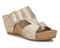 Ros Hommerson Thea Women's Platform Wedge Sandal - Gold Crinkle Leather - Main View