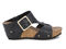Ros Hommerson Thea Women's Platform Wedge Sandal - Black Rustic Snake Print Leather - Outside View