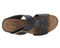 Ros Hommerson Thea Women's Platform Wedge Sandal - Black Rustic Snake Print Leather - Sole View