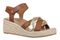 Vionic Saratoga Women's Wedge Comfort Espadrille Sandal - Tan/gold - Angle main