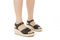 Vionic Saratoga Women's Wedge Comfort Espadrille Sandal - Black - Lifestyle
