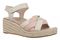 Vionic Saratoga Women's Wedge Comfort Espadrille Sandal - Cream/cameo Rose - Angle main