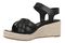 Vionic Saratoga Women's Wedge Comfort Espadrille Sandal - Black - Left angle