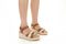 Vionic Saratoga Women's Wedge Comfort Espadrille Sandal - Tan/gold - Lifestyle