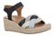 Vionic Saratoga Women's Wedge Comfort Espadrille Sandal - Navy Multi - Angle main