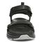 Vionic Walk Max Wanderer womens Quarter/Ankle/T-Strap Sandal - Black - Front