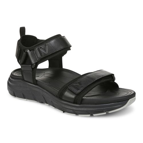 Vionic Walk Max Wanderer mens Quarter/Ankle/T-Strap Sandal - Black - Angle main