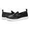 Vionic Uptown Willa womens Slip On/Loafer/Moc Shoe - Black Tumbled Leather - pair left angle