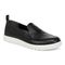 Vionic Uptown Willa womens Slip On/Loafer/Moc Shoe - Black Tumbled Leather - Angle main