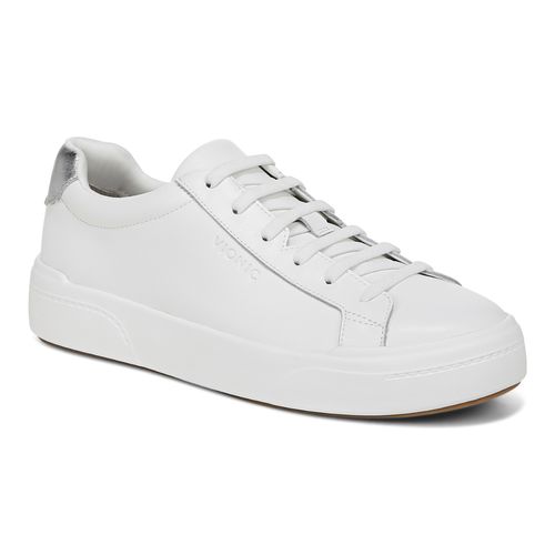 Vionic Colbie womens Slip On/Loafer/Moc Shoe - White Metallic Leather - Angle main