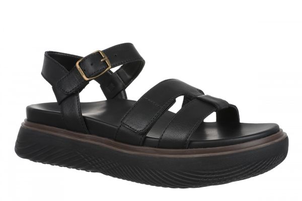 Vionic Solana Women's Adjustable Slide Platform Sandal - Black - Angle main