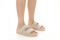 Vionic Riviera Women's Comfort Slide Sandal - Cream/gold - Lifestyle