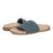 Vionic Evie Knit Women's Slide Arch Supportive Sandal - Bodega Blue - pair left angle