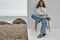 Vionic Evie Knit Women's Slide Arch Supportive Sandal - Bodega Blue - Lifestyle