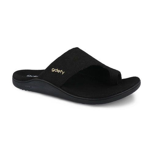 Gravity Defyer Women's Etztal Linen Sandal - Black - angle main 2