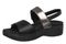 Vionic Fay Women's Comfort Platform Sandal with Arch Support - Black/Pewter - Left angle