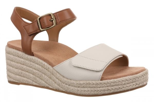 Vionic Sable Women's Platform Wedge Sandal  - Cream/Tan - Angle main