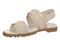 Vionic Cassidy Women's Adjustable Strap Sandal - Gold Linen Metal Leather - Left angle