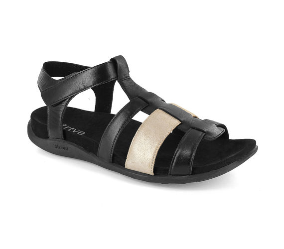 Strive Penelope Women's Elegant Comfort Sandal -  Penelope Black Angled