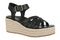 Vionic Dana Women's Orthotic Arch Support Espadrille Wedge Sandal - Black - Angle main
