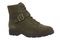 Vionic Catina Women's Mid Shaft Short Boot - Comfortable Orthotic Arch Support Lace-Up - Dark Olive - Angle main