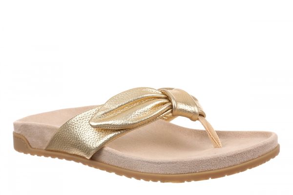Vionic Eva Women's Orthotic Arch Support Comfort Thong Sandal - Gold - Angle main
