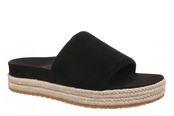 Vionic Yasmina Women's Orthotic Arch Support Espadrille Slide Sandal - Black - Angle main