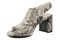 Vionic Bolinas Women's Comfortable Strappy Block-Heel Sandal with Orthotic Arch Support - Cream Snake - Left angle