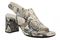 Vionic Bolinas Women's Comfortable Strappy Block-Heel Sandal with Orthotic Arch Support - Cream Snake - Angle main
