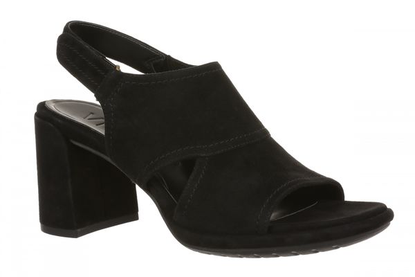 Vionic Bolinas Women's Comfortable Strappy Block-Heel Sandal with Orthotic Arch Support - Black - Angle main