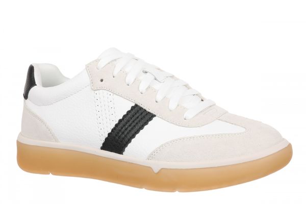 Vionic City Walk Women's Orthotic Arch Support Comfort Walking Sneaker - White/black - Angle main