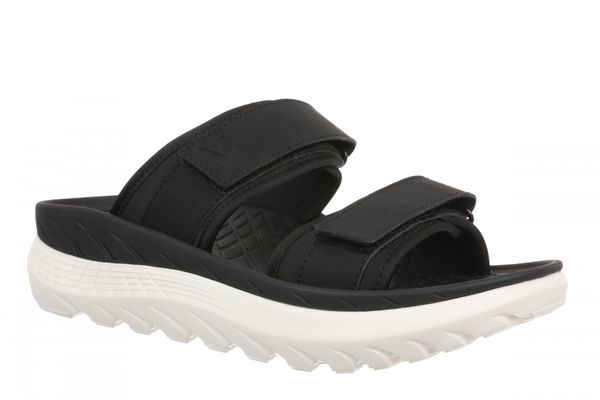 Vionic Renewal - Adjustable Recovery Slide - Women's and Men's Unisex Orthotic Arch Support Comfort Recovery Sandals - Black - Angle main