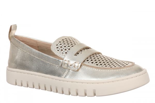 Vionic Uptown Perf Women's Arch Support Comfort Loafer - Gold - Angle main