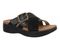 Vionic Starla Women's Orthotic Slide Sandal - Adjustable Buckle Comfort Platform - Black - Angle main