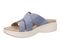 Vionic Starla Women's Orthotic Slide Sandal - Adjustable Buckle Comfort Platform - Pacific Blue - Left angle