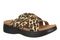 Vionic Starla Women's Orthotic Slide Sandal - Adjustable Buckle Comfort Platform - Tan Leopard - Angle main