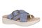 Vionic Starla Women's Orthotic Slide Sandal - Adjustable Buckle Comfort Platform - Pacific Blue - Angle main