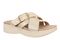 Vionic Starla Women's Orthotic Slide Sandal - Adjustable Buckle Comfort Platform - Gold - Angle main