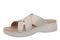 Vionic Starla Women's Orthotic Slide Sandal - Adjustable Buckle Comfort Platform - Chateau Grey - Left angle